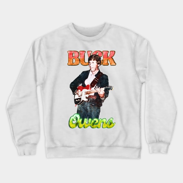 Buck Owens Bootleg Crewneck Sweatshirt by JAGOSTU